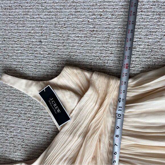 J Crew Bridesmaid Dress Heidi Silk Chiffon Ivory Champagne Size 10 Tall NEW - Picture 11 of 14